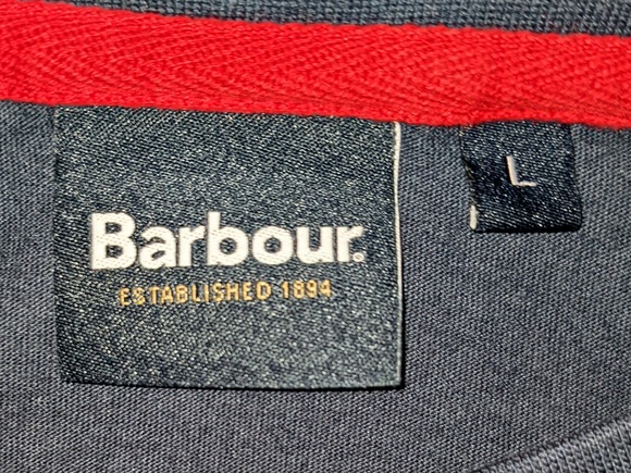 Barbour Men's Navy Blue T Shirt Size L Excellent Condition - Picture 7 of 7